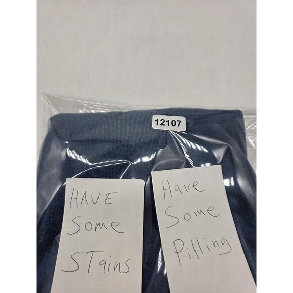 M&S Sweater Mens Large Blue Cashmilon V Neck Pullover Long Sleeve Stains Pilling - Picture 8 of 8